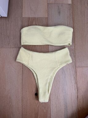 Light Yellow Bandeau Bikini Set